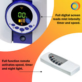 Comfort Zone Portable Cool Mist Ultrasonic Humidifier with Remote in White
