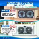 Comfort Zone 9" Twin Window Fan Reversible Airflow Control in Multiple Styles