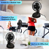 Comfort Zone 6" 2-Speed Clip Fan with Base in Black
