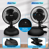 Comfort Zone 6" 2-Speed Clip Fan with Base in Black