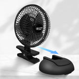 Comfort Zone 6" 2-Speed Clip Fan with Base in Black