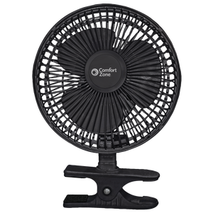 Comfort Zone 6” 2-Speed Desk Fan with Clip and Adjustable Tilt