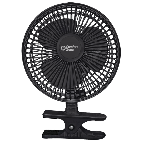 Comfort Zone 6” 2-Speed Desk Fan with Clip and Adjustable Tilt