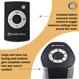 Comfort Zone 42" 4-Speed Oscillating Tower Fan with Remote in Black