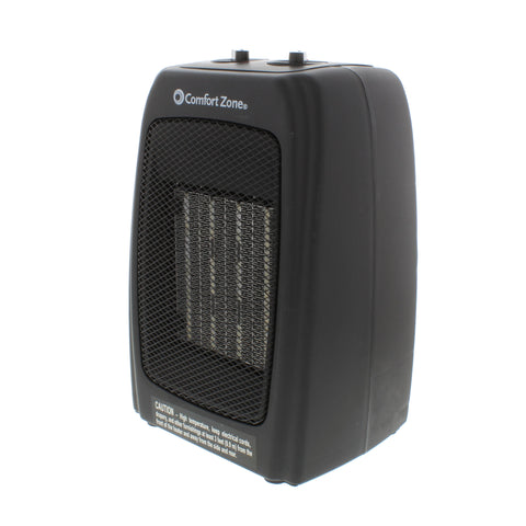 Comfort Zone Ceramic Electric Portable Heater w/ Thermostat in Black