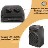 Comfort Zone Ceramic Electric Portable Heater w/ Thermostat in Black
