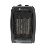 Comfort Zone Ceramic Electric Portable Heater w/ Thermostat in Black
