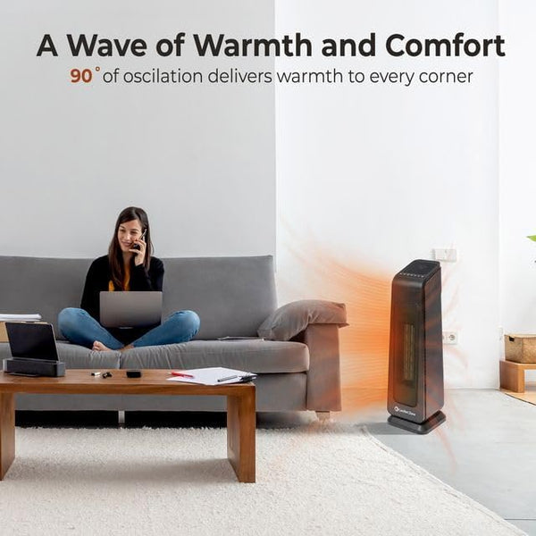 Comfort Zone 23" Oscillating Tower Space Heater with Remote Control