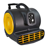 Comfort Zone Powergear 1 HP 3-Speed Carpet Dryer Blower Floor Fan with Timer in Black and Yellow