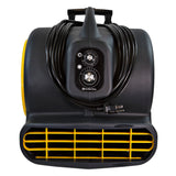 Comfort Zone Powergear 1 HP 3-Speed Carpet Dryer Blower Floor Fan with Timer in Black and Yellow