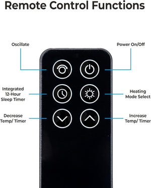 Comfort Zone 26" Oscillating Digital Tower Heater with Remote Control