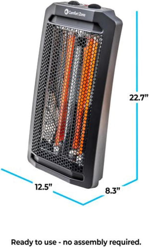 Comfort Zone Quartz Tower Heater with Adjustable Thermostat