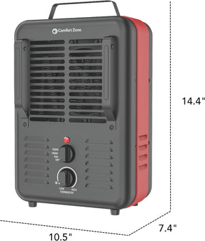 Comfort Zone Milkhouse Style Utility Space Heater with Thermostat