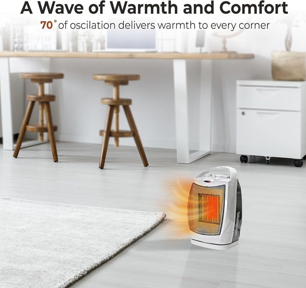 Comfort Zone Oscillating Electric Ceramic Space Heater