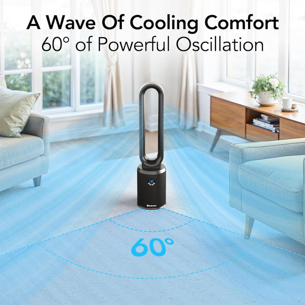 Comfort Zone 40” Bladeless Oscillating Tower Fan with Remote Control