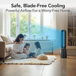 Comfort Zone 40” Bladeless Oscillating Tower Fan with Remote Control