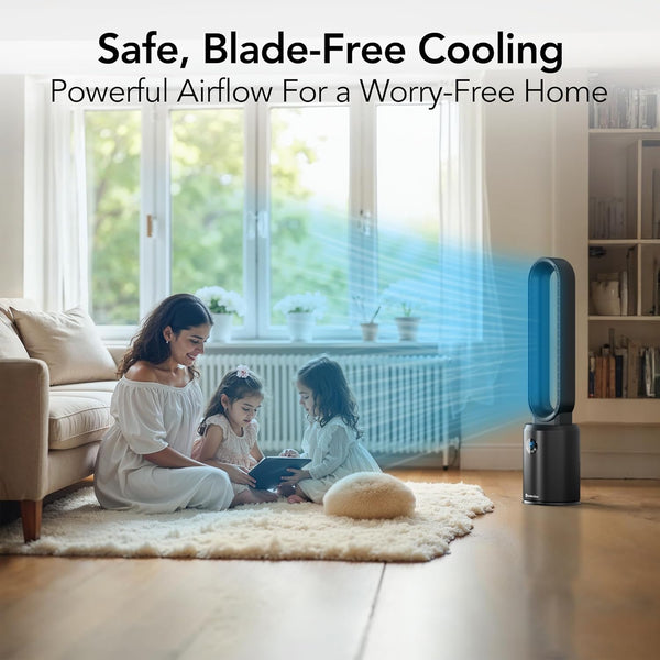 Comfort Zone 40” Bladeless Oscillating Tower Fan with Remote Control