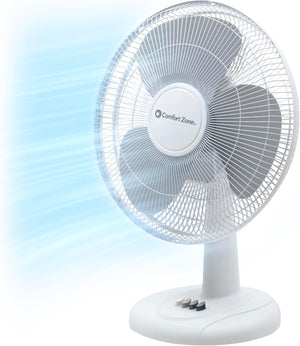 Comfort Zone 12" Oscillating Table Fan with Adjustable Tilt