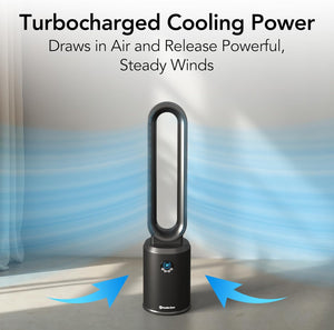 Comfort Zone 40” Bladeless Oscillating Tower Fan with Remote Control