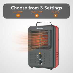 Comfort Zone Milkhouse Style Utility Space Heater with Thermostat