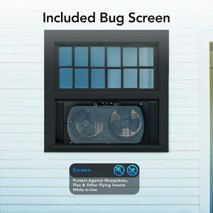 Comfort Zone 9" 3-Speed Twin Window Fan Reversible Airflow Control