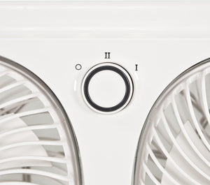 Comfort Zone 9" 2-Speed Twin Window Fan with 180 Degree Rotating Fans