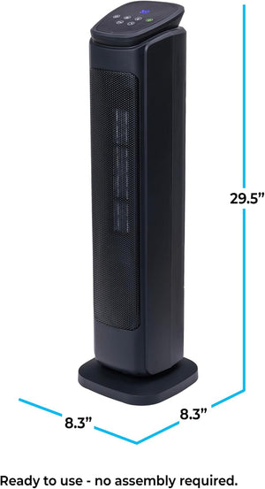 Comfort Zone 30" Oscillating Tower Space Heater with Remote Control