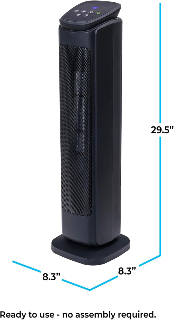 Comfort Zone 30" Oscillating Tower Space Heater with Remote Control