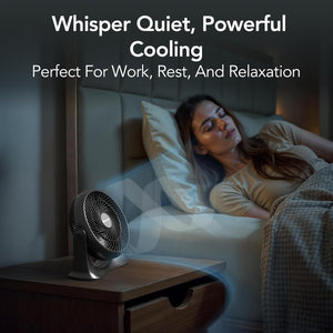 Comfort Zone 11" 3-Speed Turbo Desk Fan with Adjustable Tilt