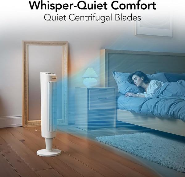 Comfort Zone 36” 3-Speed Oscillating Tower Fan with Remote Control