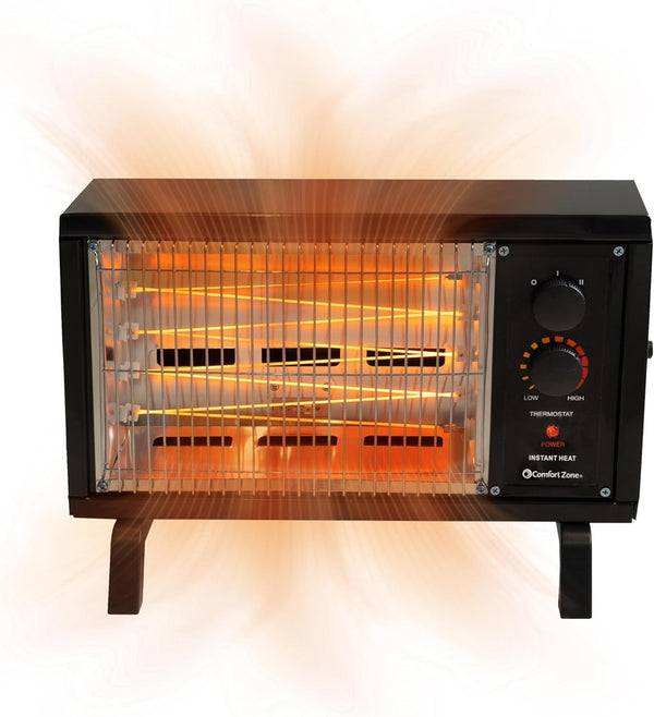 Comfort Zone Electric Radiant Space Heater w/Adjustable Thermostat