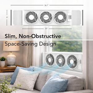 Comfort Zone 3-Speed Triple Window Fan