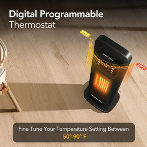 Comfort Zone 26" Oscillating Digital Tower Heater with Remote Control