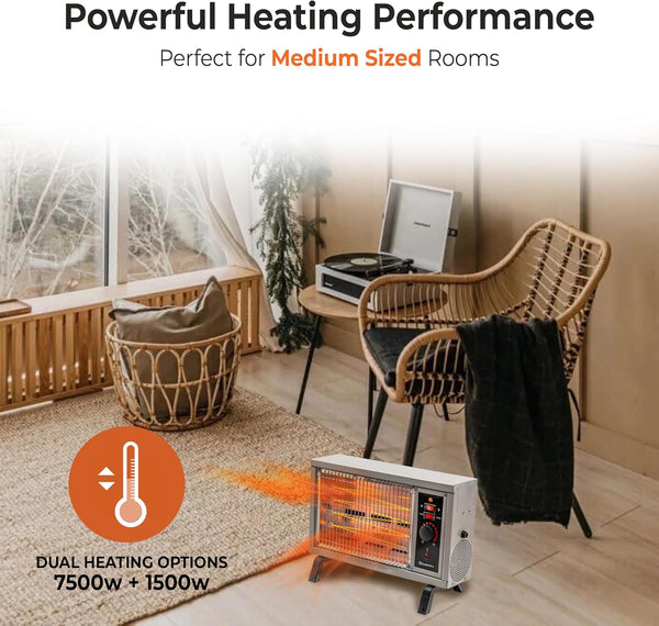 Comfort Zone Electric Radiant Space Heater w/Adjustable Thermostat