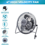 Comfort Zone 4" 1-Speed Desktop Fan