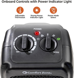 Comfort Zone Portable Desktop Ceramic Space Heater