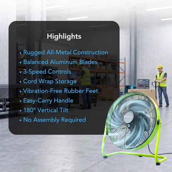 Comfort Zone 18-Inch High-Velocity Industrial Floor Fan