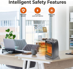 Comfort Zone Portable Desktop Ceramic Space Heater