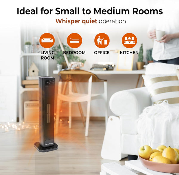 Comfort Zone 30" Oscillating Tower Space Heater with Remote Control