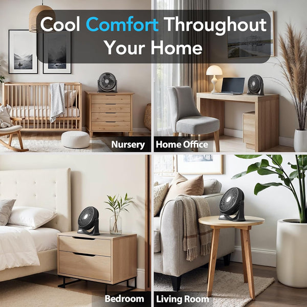 Comfort Zone 11" 3-Speed Turbo Desk Fan with Adjustable Tilt