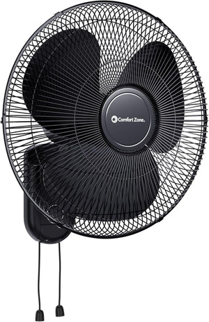 Comfort Zone 16" 3-Speed Oscillating Wall-Mount Fan