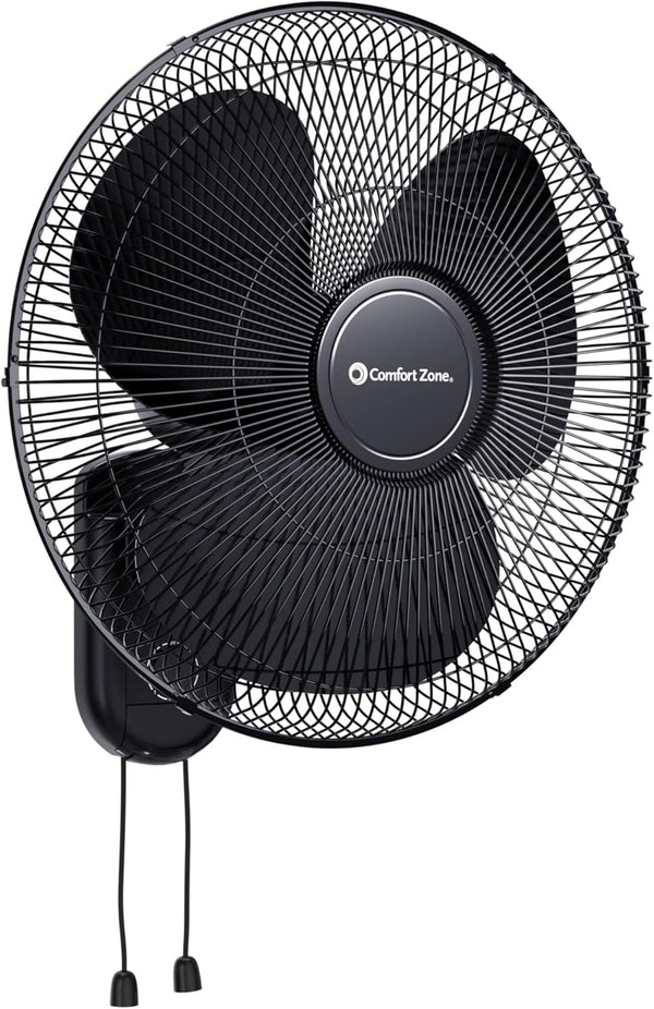 Comfort Zone 16" 3-Speed Oscillating Wall-Mount Fan