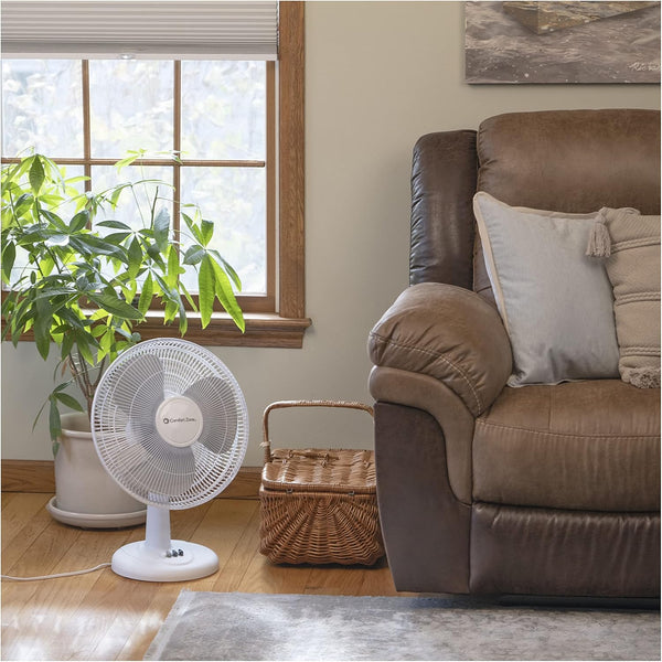 Comfort Zone 12" Oscillating Table Fan with Adjustable Tilt