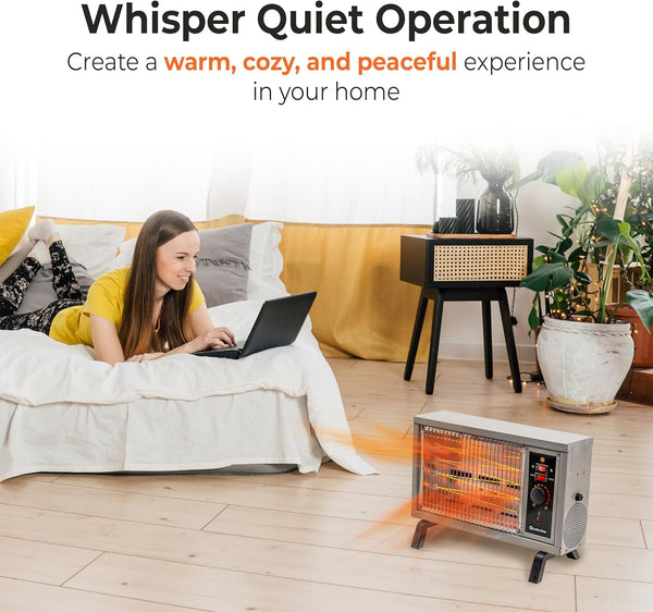 Comfort Zone Electric Radiant Space Heater w/Adjustable Thermostat
