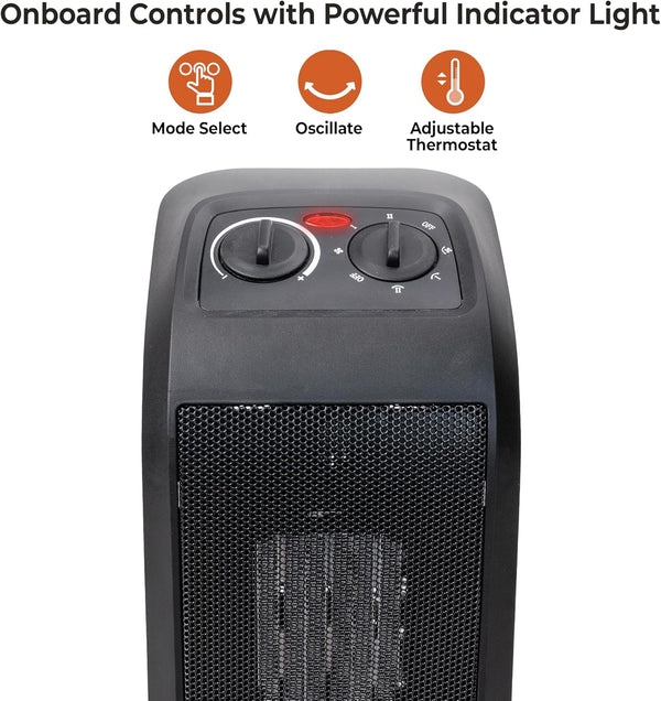 Comfort Zone 18" Oscillating Tower Space Heater