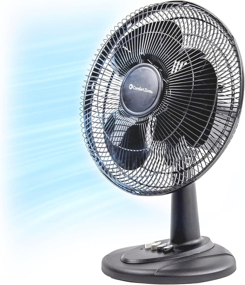 Comfort Zone 12" Oscillating Table Fan with Adjustable Tilt