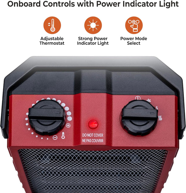 Comfort Zone Utility Space Heater with Foldable Handle