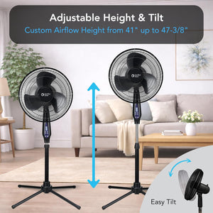 Comfort Zone 16" Oscillating Pedestal Fan with Remote Control