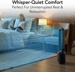 Comfort Zone 40” Bladeless Oscillating Tower Fan with Remote Control