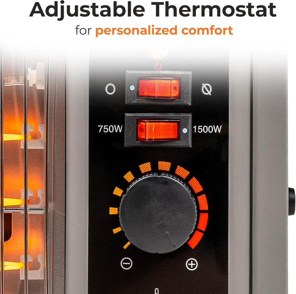 Comfort Zone Electric Radiant Space Heater w/Adjustable Thermostat